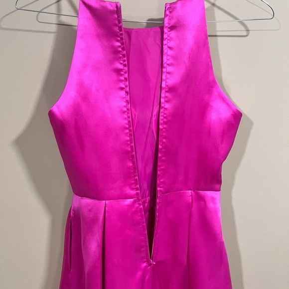 B. Darlin Pink Fuschia Mini Halter Skater Dress Size 7/8 Glam Barbie Formal - Picture 5 of 11